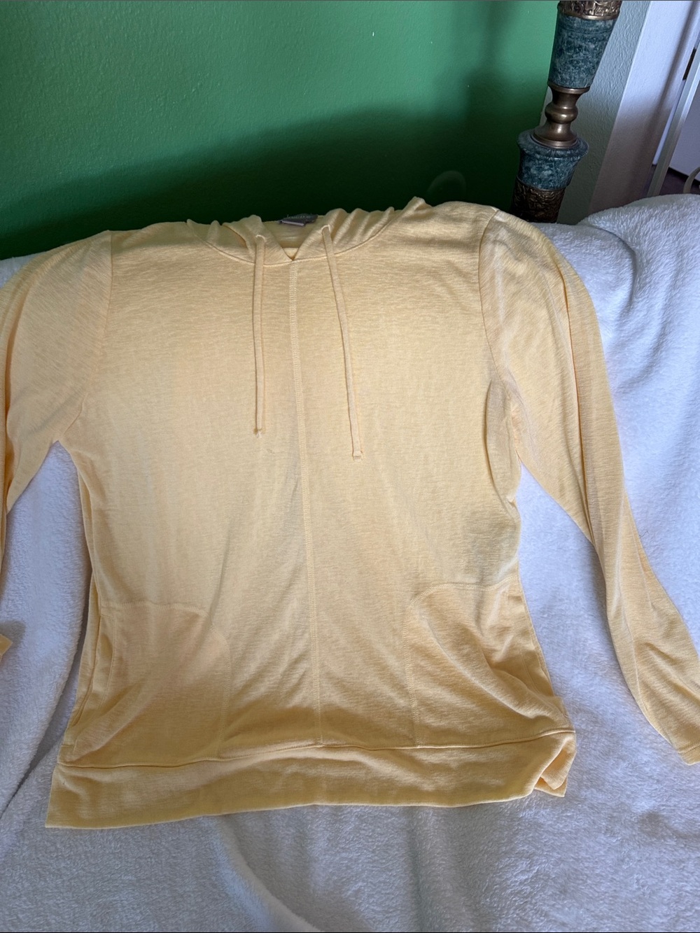 Chico's Pale Yellow Lightweight Hoodie